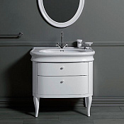 Simas Lante Тумба под раковину LA11, напольная 82х50х75h см, 2 ящика, цвет: белый глянцевый LAM90 bi