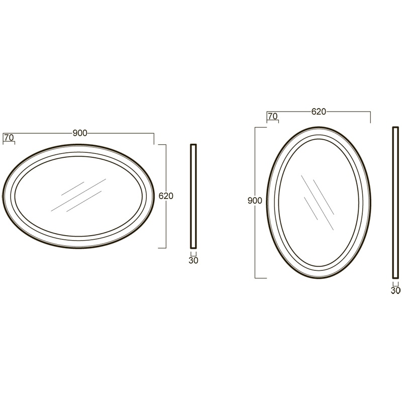 Simas Lante Зеркало 62х90h см, без подсветки, цвет: белый глянцевый LAS1 bi
