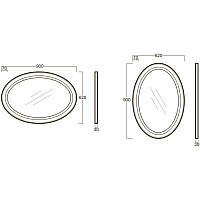 Simas Lante Зеркало 62х90h см, без подсветки, цвет: белый глянцевый LAS1 bi