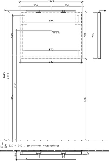 Villeroy & Boch More To See Зеркало 100x13x75h см A4041000