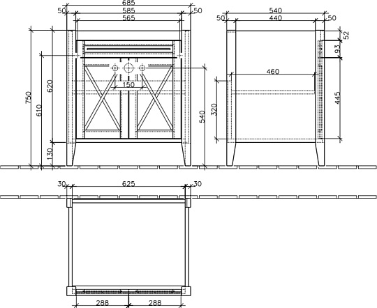 Villeroy & Boch Hommage Тумба 68,5x54x75h см, цвет: орех 89950001