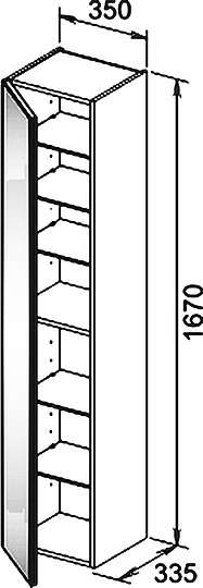 Keuco Royal Reflex Шкаф-пенал L, подвесная 35x33,5x167h см, цвет: белый 34030 210001