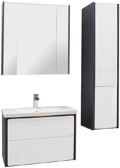 Roca Ronda Зеркальный шкаф 70х78 см, LED-подсветка, розетка, выкл. кнопка, цвет: антрацит матовый ZRU9302969