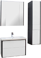 Roca Ronda Зеркальный шкаф 70х78 см, LED-подсветка, розетка, выкл. кнопка, цвет: антрацит матовый ZRU9302969