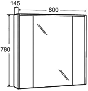 Roca Ronda Зеркальный шкаф 80х78 см, LED-подсветка, розетка, выкл. кнопка, цвет: антрацит матовый ZRU9302970