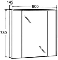 Roca Ronda Зеркальный шкаф 80х78 см, LED-подсветка, розетка, выкл. кнопка, цвет: антрацит матовый ZRU9302970