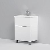 Am.Pm Gem Тумба под раковину 60х42х81h см, напольная, 2 ящика, цвет: белый глянцевый M90FSX06022WG32
