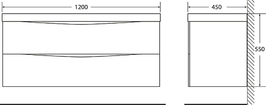 Тумба для комплекта BelBagno Marino 120 bianco lucido MARINO-1200-2C-SO-BL-P