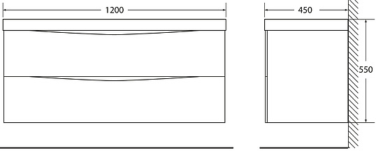 Тумба для комплекта BelBagno Marino 120 crema opaco MARINO-1200-2C-SO-CO-P
