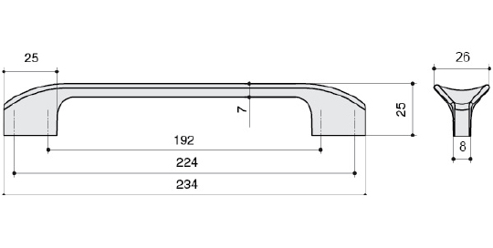 Ручка для мебели BelBagno 224-192 белый глянец 8.1107.224192.0270