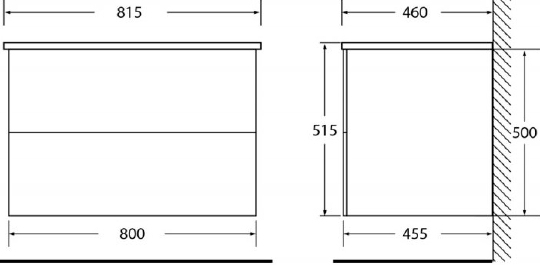 BelBagno Etna Тумба под раковину, подвесная 81,5x46x51,5h см, с 2-мя выдвижными ящиками, цвет: белый ETNA-800-2C-SO-WO-P