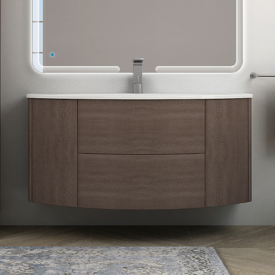 Cezares Eden Тумба под раковину подвесная 121x51x55h см, цвет: rovere scuro soft 54408