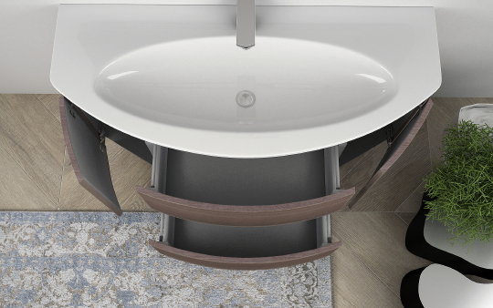 Cezares Eden Тумба под раковину подвесная 121x51x55h см, цвет: rovere scuro soft 54408