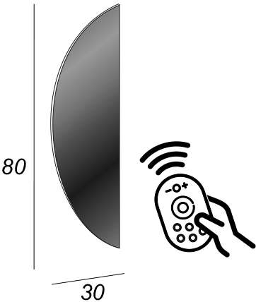 Cezares Зеркало подвесное с подсветкой 30x80h см, с увеличительным зеркалом 45031