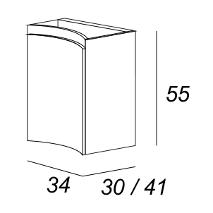 Cezares Vague Шкаф подвесной левый 34x41x55h см, цвет: bianco lucido 44228