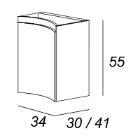 Cezares Vague Шкаф подвесной левый 34x41x55h см, цвет: bianco lucido 44228