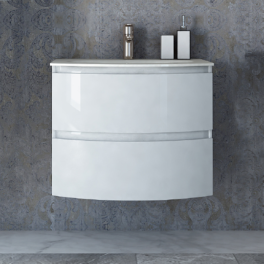 Cezares Vague Тумба под раковину подвесная 69x52x55h см, цвет: bianco lucido 44220