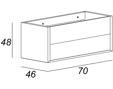 Cezares Bellagio Тумба под раковину подвесная 70x46x48h см, цвет: grafite 54715