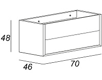 Cezares Bellagio Тумба под раковину подвесная 70x46x48h см, цвет: grafite 54715