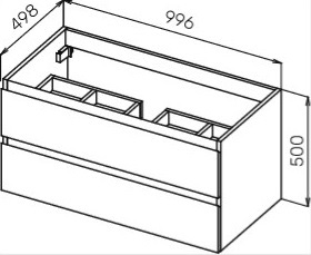 Cezares Molveno Тумба под раковину подвесная 100x50x50h см, цвет: ossido MOLVENO-100-2C-SO-OSS