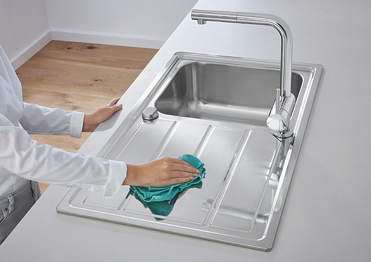 Grohe K500 Кухонная мойка из нержавеющей стали 86x19,5 см, с крылом, цвет: нержавеющая сталь 31571SD0