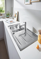 Grohe K400 Кухонная мойка из нержавеющей стали 87,3x18,5 см, с крылом, цвет: нержавеющая сталь 31568SD0