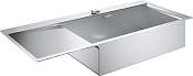 Grohe K1000 Кухонная мойка из нерж. стали 116x20 см, с крылом и доп. чашей, цвет: нержавеющая сталь 31582SD0