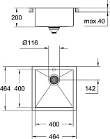 Grohe K700 Кухонная мойка из нержавеющей стали 46,4x20 см, с доп. чашей, цвет: нержавеющая сталь 31578SD0