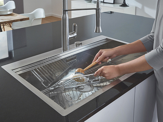 Grohe K800 Кухонная мойка из нержавеющей стали 84,6x20 см, цвет: нержавеющая сталь 31584SD0