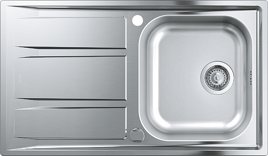 Grohe K400 Кухонная мойка из нержавеющей стали 86x18,5 см, с крылом, цвет: нержавеющая сталь 31566SD0