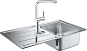 Grohe Minta Комплект: мойка K500 31571SD0 + смес. для мойки Mint 32168000, цвет: нержавеющая сталь 31573SD0