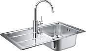 Grohe Concetto Комплект: мойка K400 31566SD0 + смес. для мойки Concetto 32663001, цвет: нерж. сталь 31570SD0