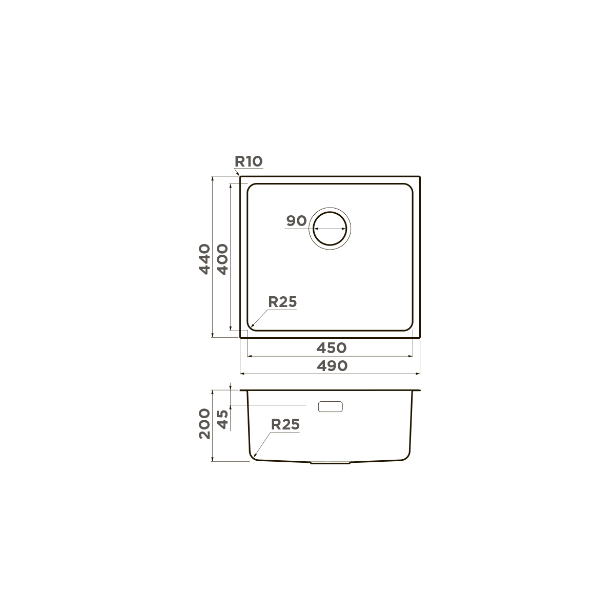 Omoikiri Tadzava 49-U/I-IN Кухонная мойка нерж. сталь 49x44 см, цвет: нержавеющая сталь 4993074