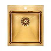 Paulmark Neckar Кухонная мойка нержавеющая сталь 45x51 см, цвет: брашированное золото PM804551-BG