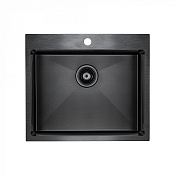 Paulmark Isar Кухонная мойка нержавеющая сталь 59x51 см, цвет: вороненая сталь PM805951-GM