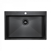 Paulmark Saar Кухонная мойка нержавеющая сталь 75x51 см, цвет: вороненая сталь PM807551-GM