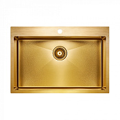 Paulmark Saar Кухонная мойка нержавеющая сталь 75x51 см, цвет: брашированное золото PM807551-BG
