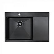 Paulmark Elde Кухонная мойка нержавеющая сталь 78x51 см, цвет: вороненая сталь PM807851-GML