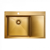 Paulmark Elde Кухонная мойка нержавеющая сталь 78x51 см, цвет: брашированное золото PM807851-BGL