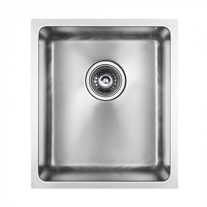 Paulmark Vista Кухонная мойка нержавеющая сталь 38x44 см, цвет: брашированная сталь PM904438-BS