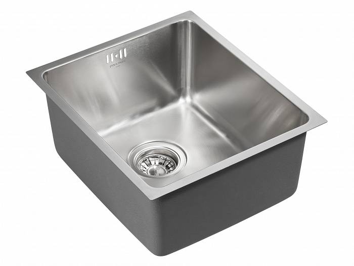 Paulmark Vista Кухонная мойка нержавеющая сталь 38x44 см, цвет: брашированная сталь PM904438-BS