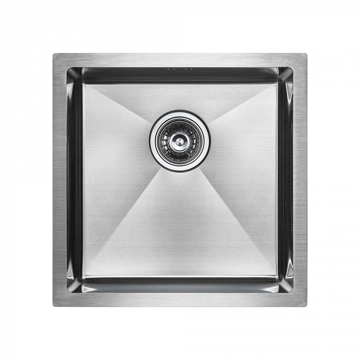 Paulmark Gerberg Кухонная мойка нержавеющая сталь 44x44 см, цвет: брашированная сталь PM214444-BS