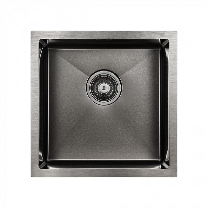 Paulmark Gerberg Кухонная мойка нержавеющая сталь 44x44 см, цвет: вороненая сталь PM214444-GM
