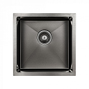 Paulmark Gerberg Кухонная мойка нержавеющая сталь 44x44 см, цвет: вороненая сталь PM214444-GM