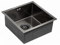 Paulmark Gerberg Кухонная мойка нержавеющая сталь 44x44 см, цвет: вороненая сталь PM214444-GM