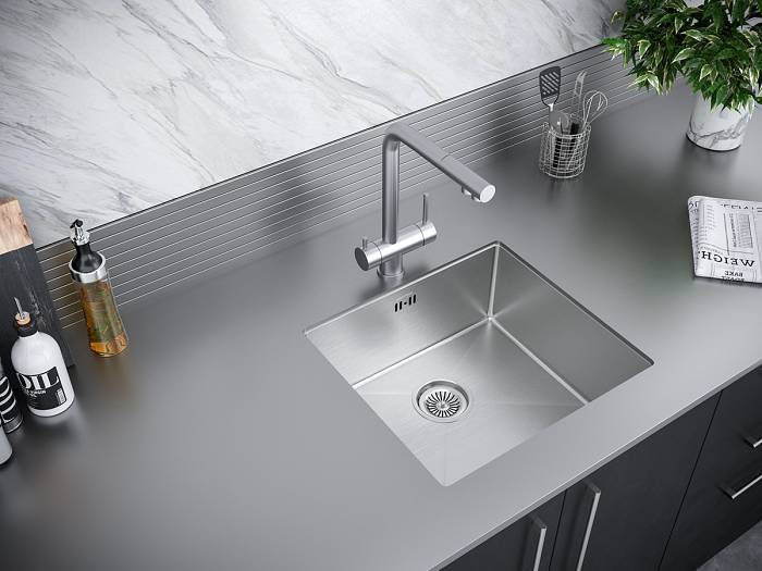 Paulmark Marx Кухонная мойка нержавеющая сталь 48x44 см, цвет: брашированная сталь PM214844-BS