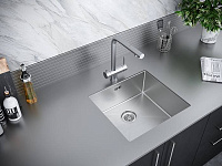 Paulmark Marx Кухонная мойка нержавеющая сталь 48x44 см, цвет: брашированная сталь PM214844-BS