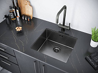Paulmark Marx Кухонная мойка нержавеющая сталь 48x44 см, цвет: вороненая сталь PM214844-GM