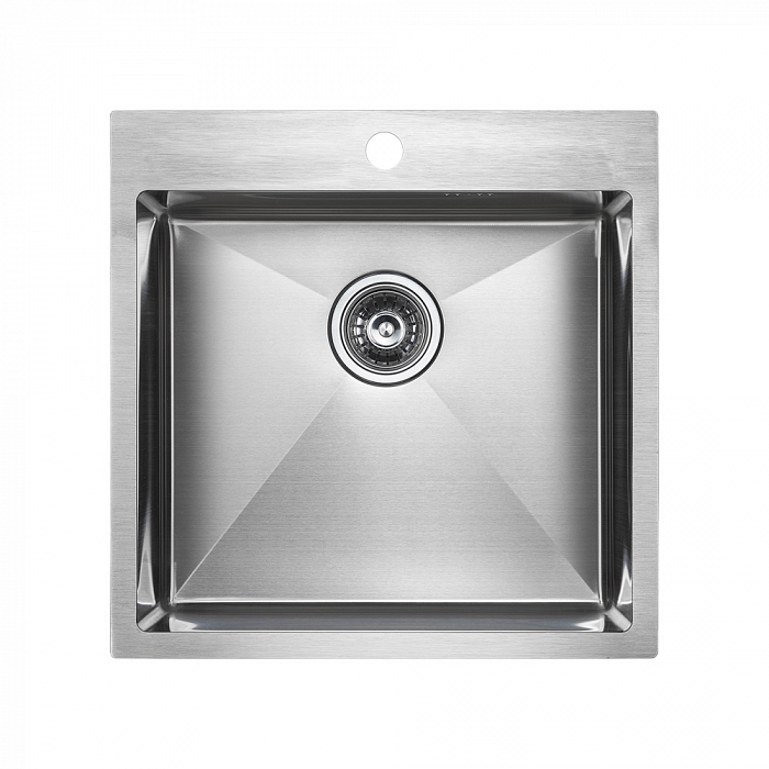Paulmark Kroner Кухонная мойка нержавеющая сталь 51x51 см, цвет: брашированная сталь PM215151-BS
