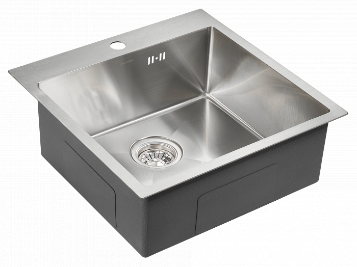 Paulmark Kroner Кухонная мойка нержавеющая сталь 51x51 см, цвет: брашированная сталь PM215151-BS